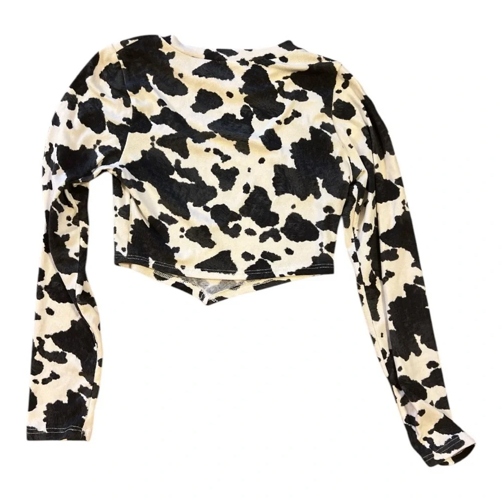 Altar'd State Black and White Cow Print Top - Picture 3 of 3